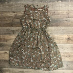 Romy Dark Beige Floral Dress